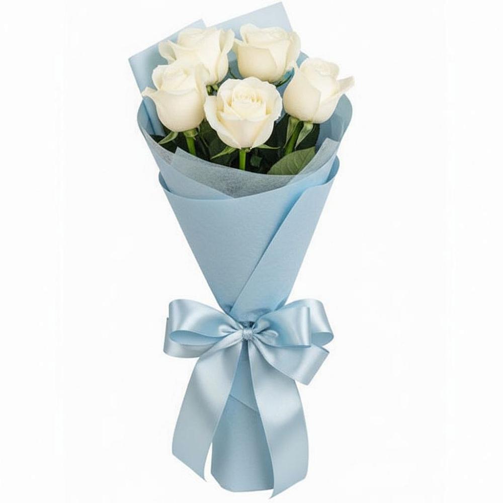 Букет 5 Белых роз Проуд в Новоузенске