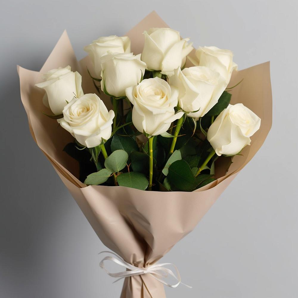 Букет 9 Белых роз Эдлесс Лав в Новоузенске