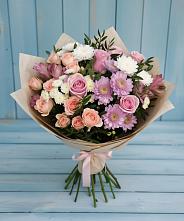 Букет цветов из:  Хризантемы, Розы и Альстромерии #REPLACE_PRED# Новоузенске