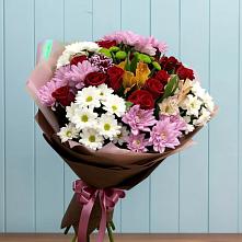 Букет цветов из:  Розы, Хризантемы и Альстромерии в Новоузенске